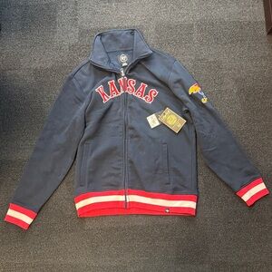 Kansas Navy Zip-Up Men's Sweater Jacket | NCAA Fall 2019
